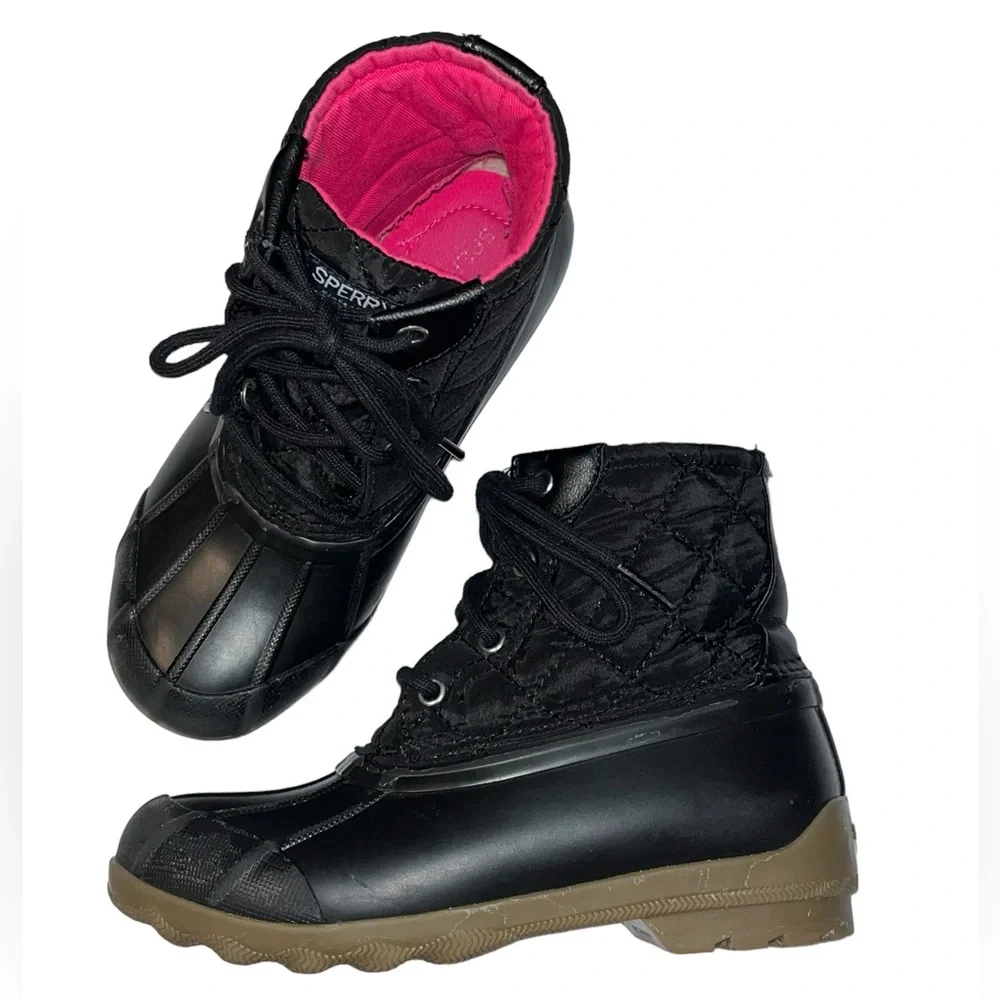 Sperry Girls Black Port Boots